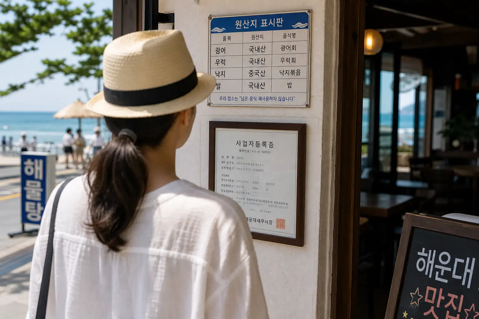 여름휴가 피서지 식당 원산지 표시 확인법, 자리 앉기 전 30초 체크리스트
