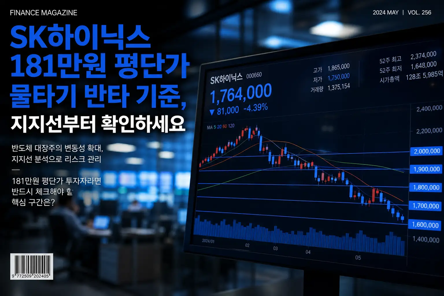 SK하이닉스 181만원 평단가 물타기 반타 기준, 지지선부터 확인하세요
